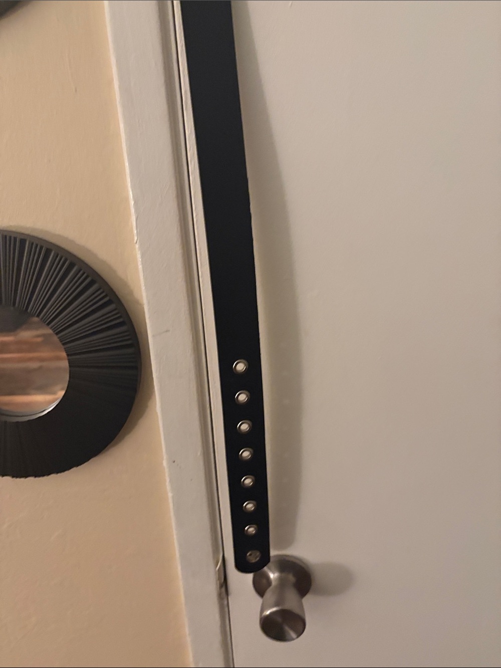 Black Home Wall Decor Strap with Silver Stud Accents
